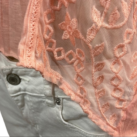American Eagle peach BoHo peasant top - Picture 6 of 12